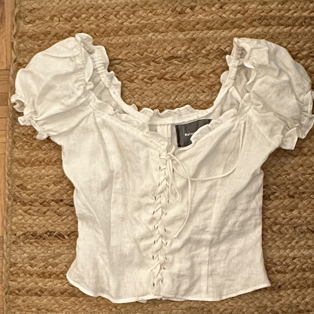 Reformation Size 6 Linen Corset top